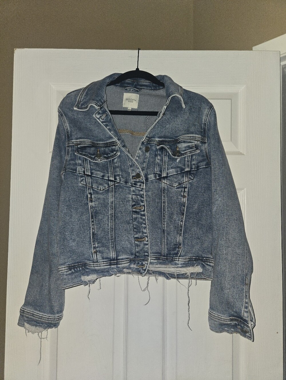 EUC WOMEN'S HIDDEN BRAND DENIM JEAN JACKET SIZE LARGE